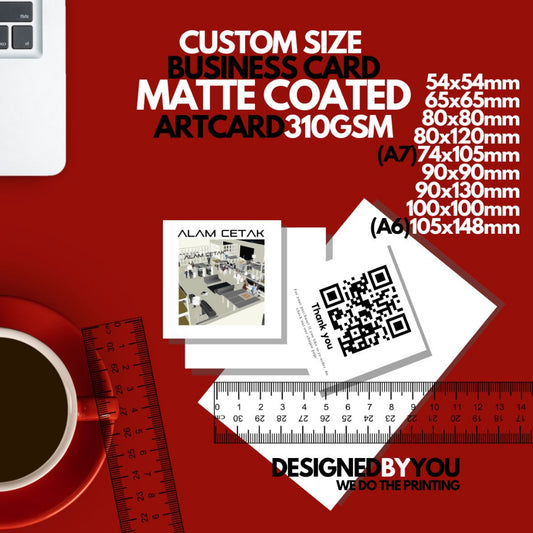 310gsm Matte laminated Custom size 100 -1000pcs double sided Business card / Name card / Thank you card