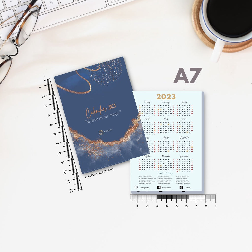 A6 / A7 2023 Calendar 100-500pcs C2