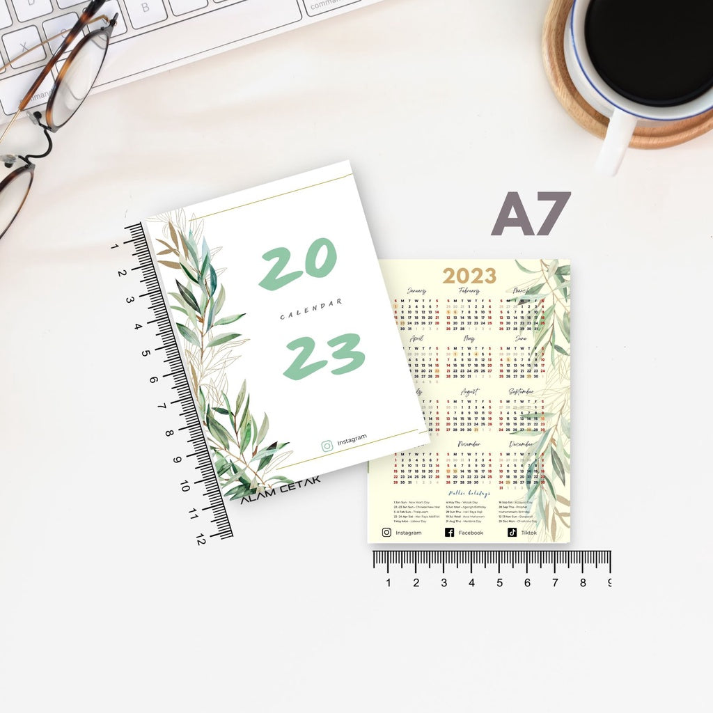 A6 / A7 2023 Calendar 100-500pcs C9