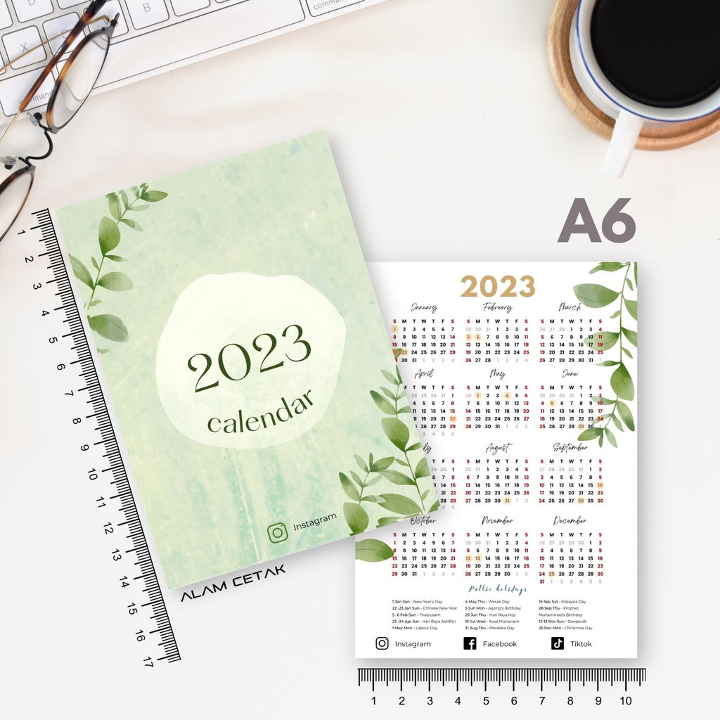 A6 / A7 2023 Calendar 100-500pcs C8