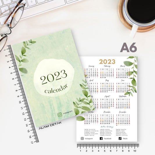 A6 / A7 2023 Calendar 100-500pcs C8